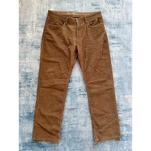 Eddie Bauer Tan Brown Corduroy Straight Leg Pants 36 x 32